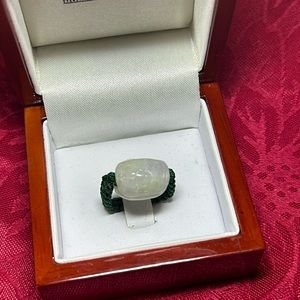 RARE Purplish And Green Turtle Shell Jade Ring Size 6